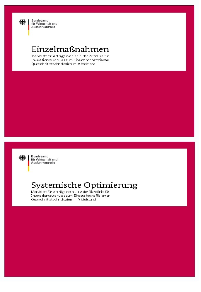 Antragstellung für Unternehmen zur Förderung von hocheffizienten Quer- schnittstechnologien bei BAFA Antragstellung für Unternehmen zur Förderung von hocheffizienten Quer- schnittstechnologien bei BAFA
